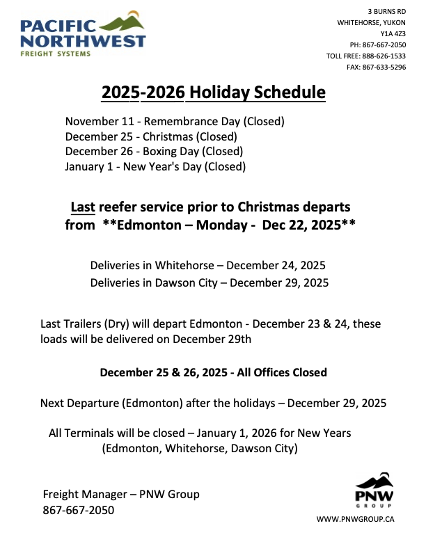 Holiday Schedule 2025 2026